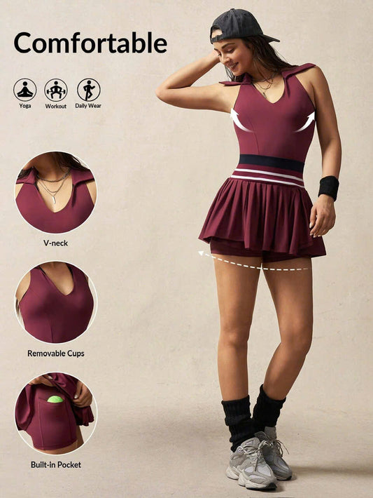 VÁY THỂ THAO BURGUNDY NĂNG ĐỘNG