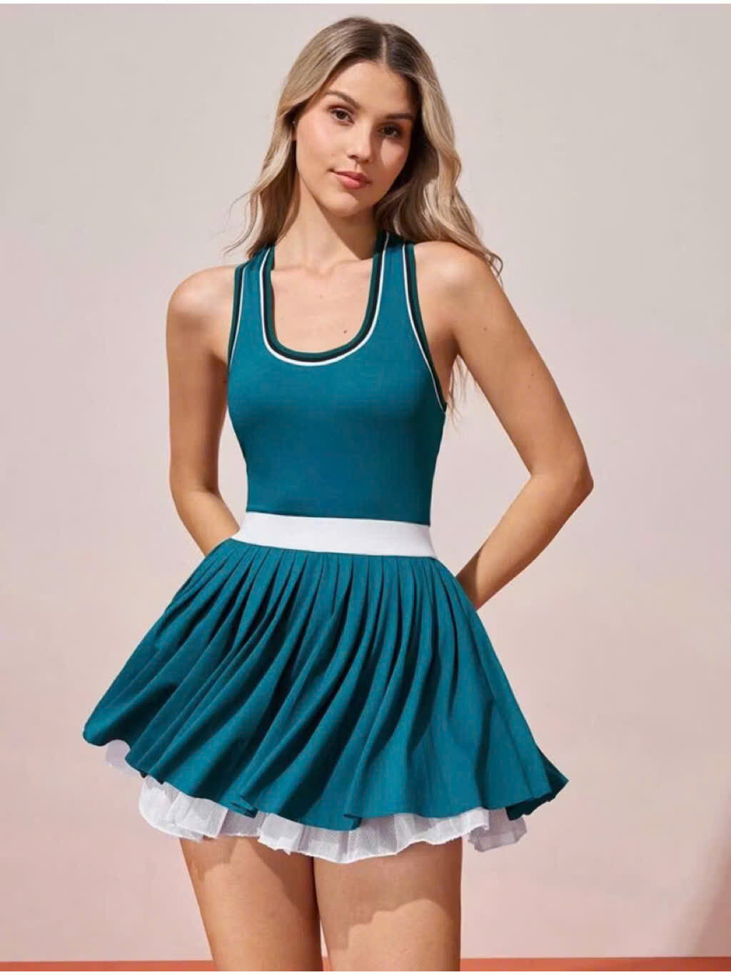 SET VÁY THỂ THAO XANH TEAL NỮ TÍNH