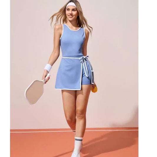 VÁY THỂ THAO XANH PASTEL TRẺ TRUNG