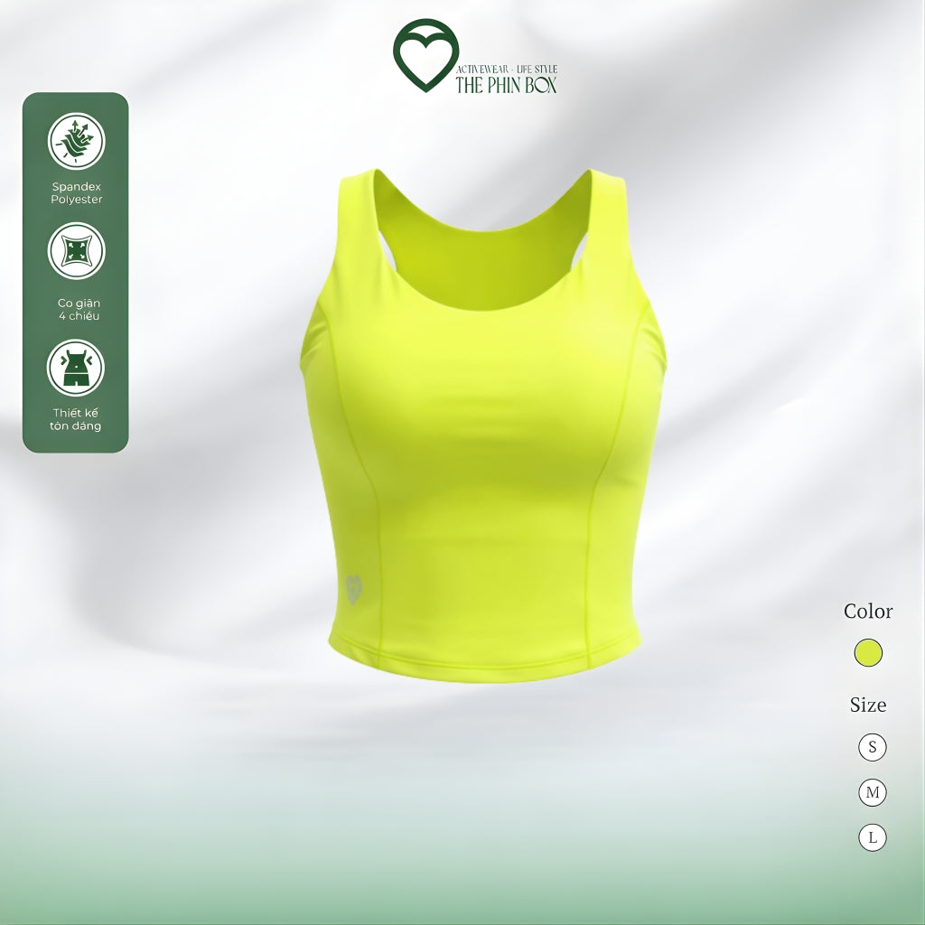 SET ĐỒ TẬP NỮ THỂ THAO XẾP LY XANH NEON-TB88