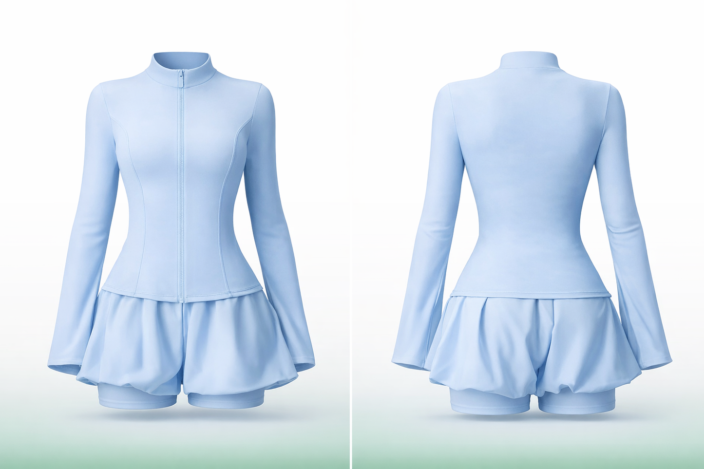 SET ĐỒ TẬP GYM TAY DÀI VÀ QUẦN BÍ XANH DƯƠNG-TB81