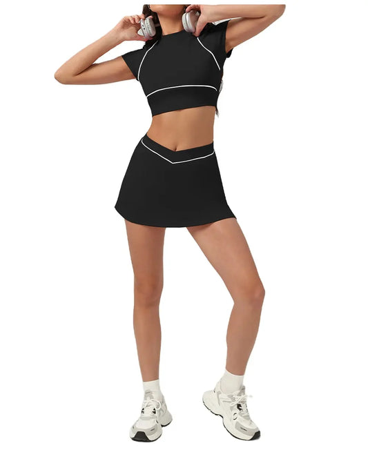 SET ÁO THUN TAY NGẮN HAI LỚP & VÁY TENNIS THỂ THAO, CHƠI GOLF