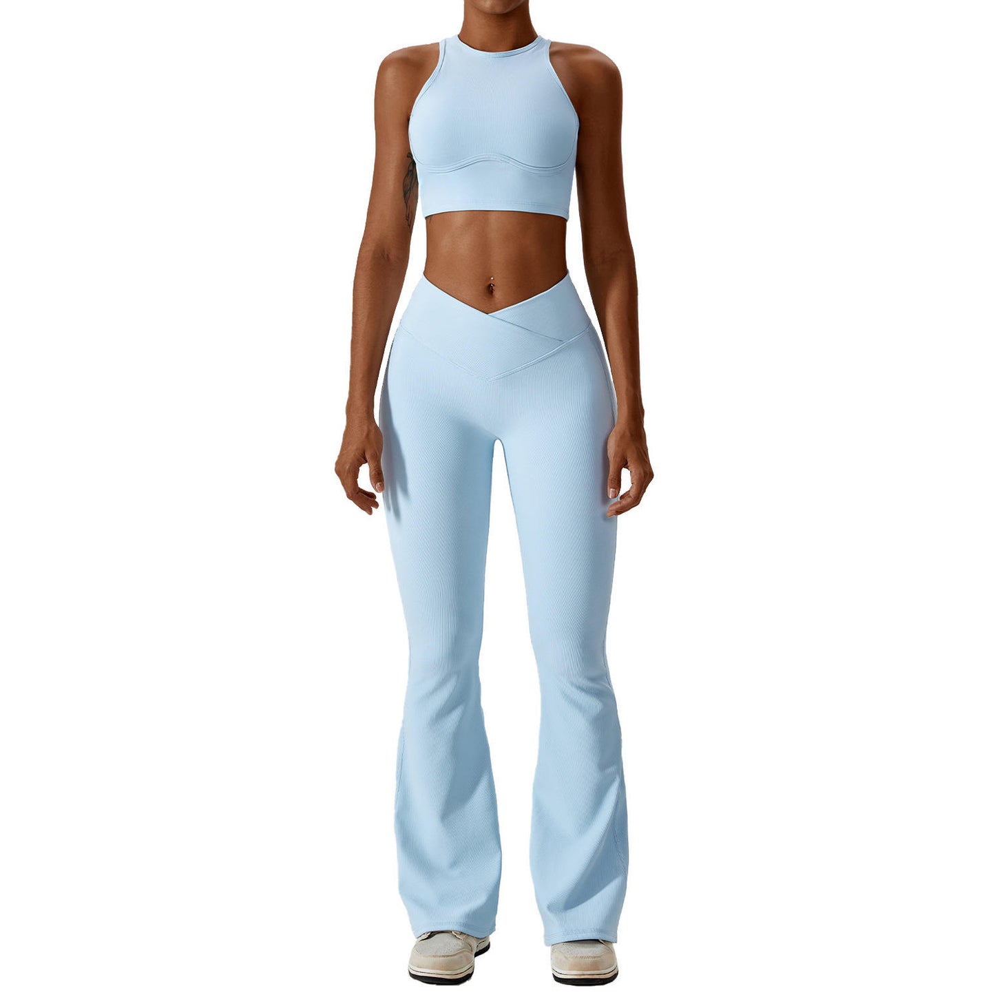 SET ĐỒ TẬP YOGA/GYM NỮ CROP TOP VÀ QUẦN ỐNG LOE