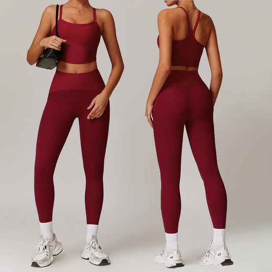 ĐỒ TẬP THỂ THAO NỮ CROP TOP YẾM VÀ QUẦN LEGGING ÔM SÁT