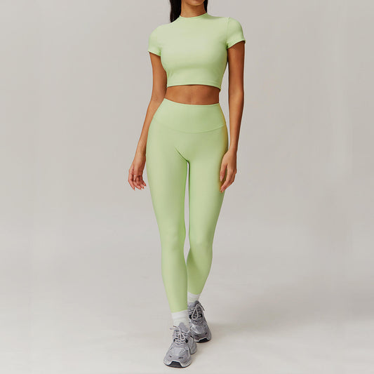 BỘ ĐỒ TẬP THỂ THAO NỮ CROP TOP VÀ QUẦN LEGGING CẠP CAO