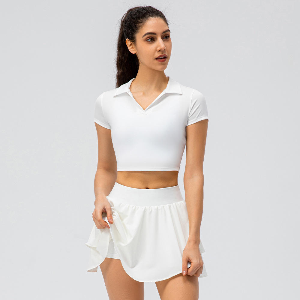 BỘ ĐỒ THỂ THAO NỮ ÁO POLO CROP TOP VÀ CHÂN VÁY XẾP LY TẦNG