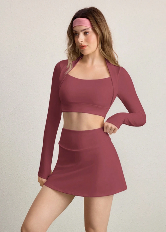 BỘ ĐỒ TẬP/CHƠI THỂ THAO NỮ PHỐI BA MÓN