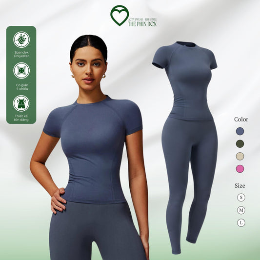 SET ÁO TAY NGẮN & QUẦN LEGGING ÔM DÁNG-TB85